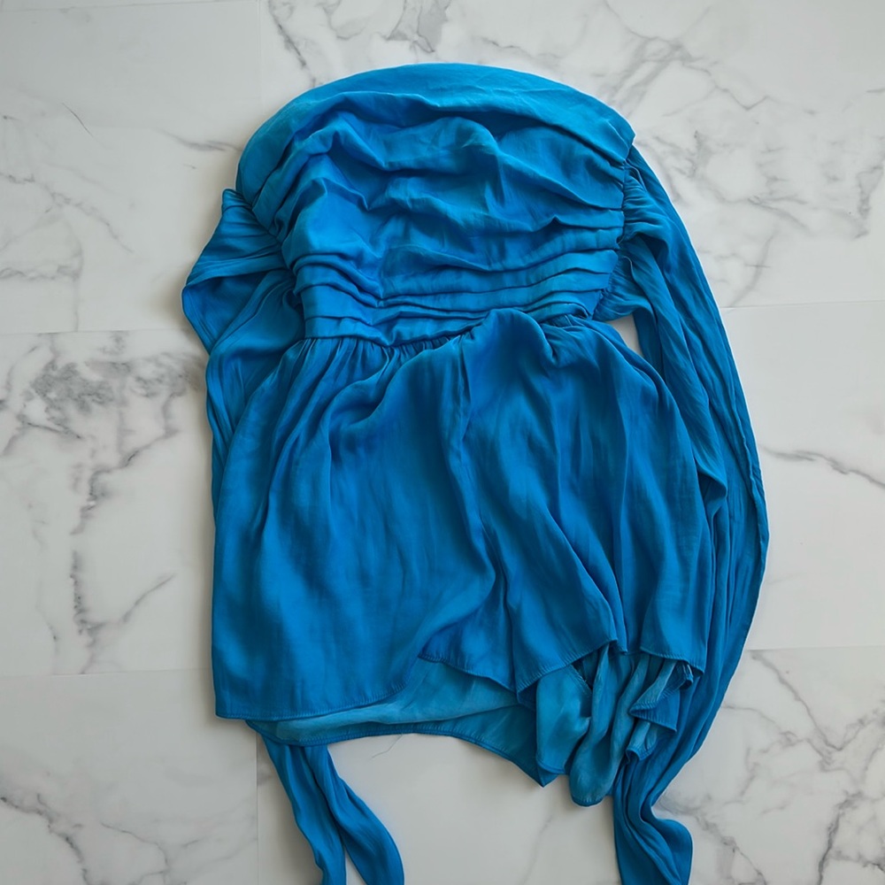 Blue Ruffled Romper